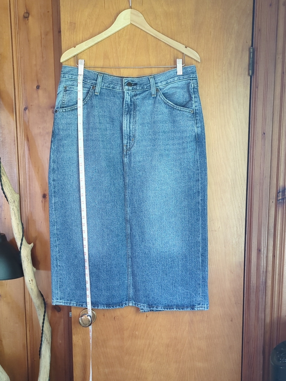 Classic Levi Denim Midi Skirt